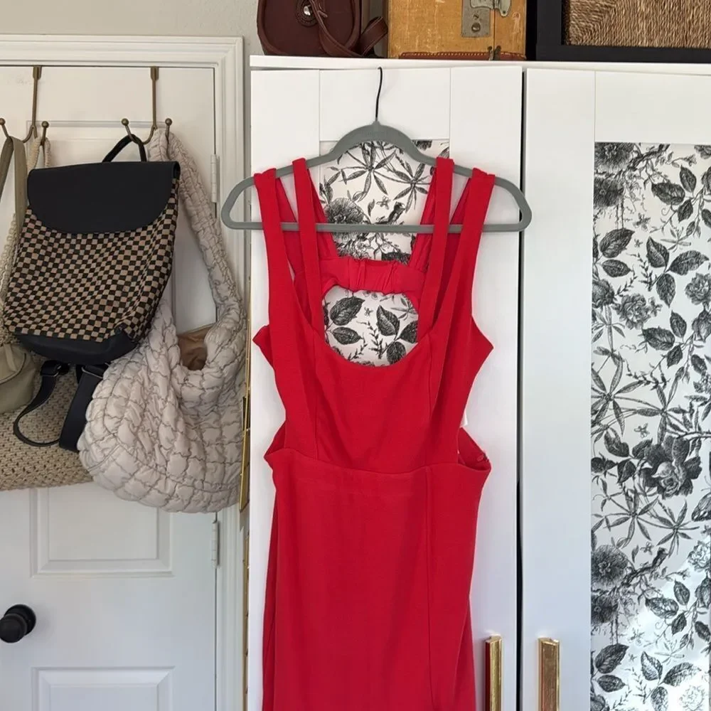 Maeve cutout ruffle side slit maxi - Picture 3 of 7